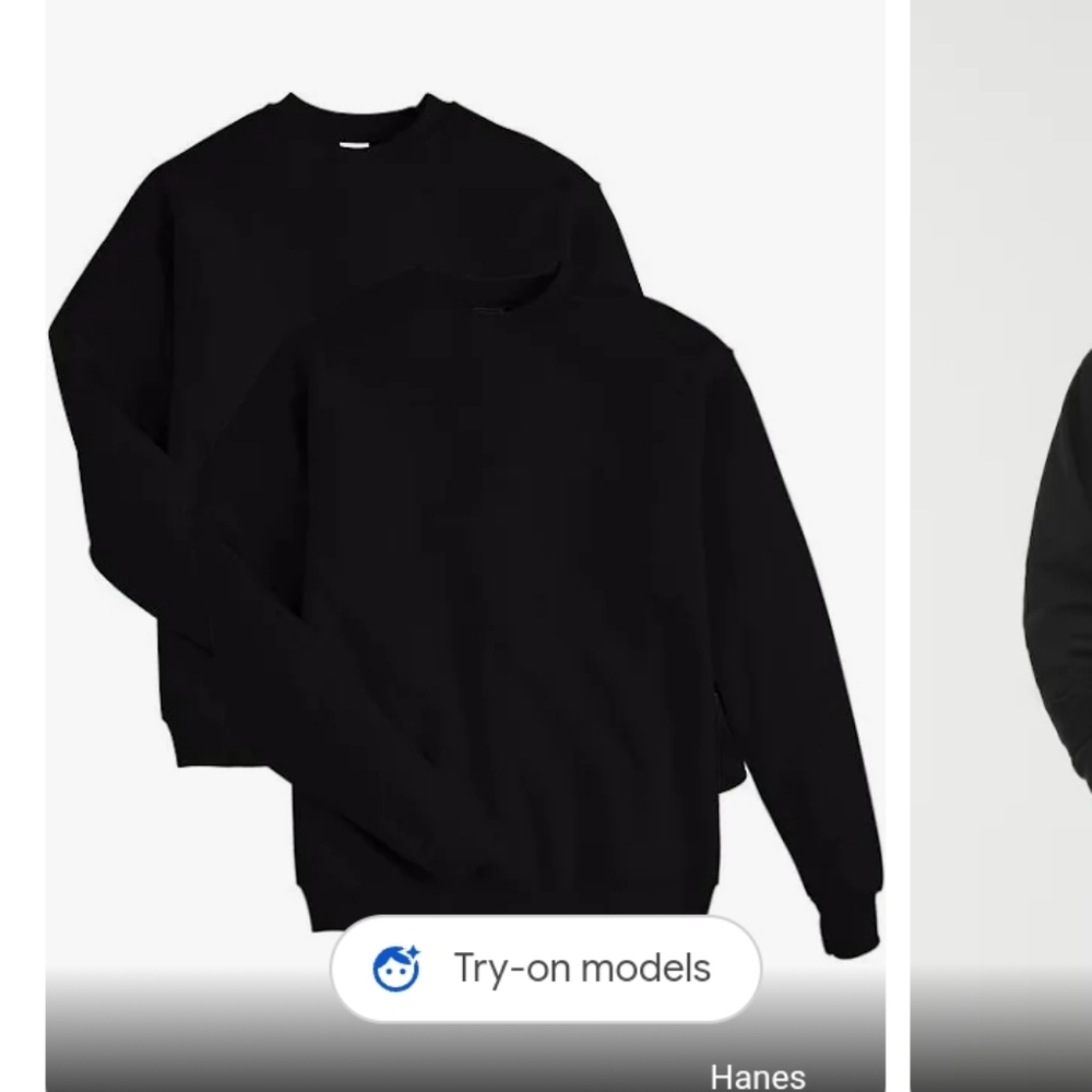Mens 3XL black crewneck sweatshirts (2 pack)